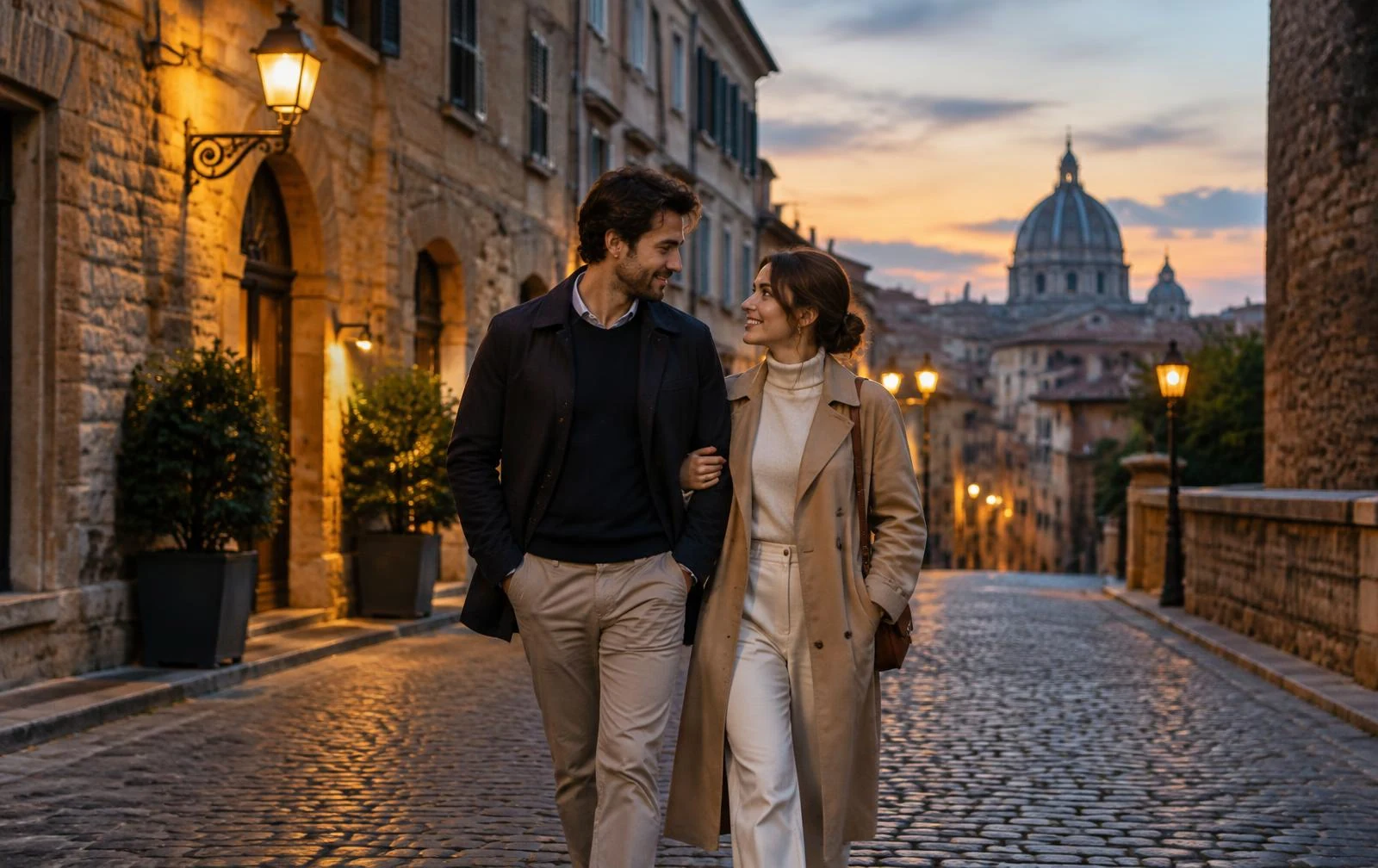 Couple on a European street